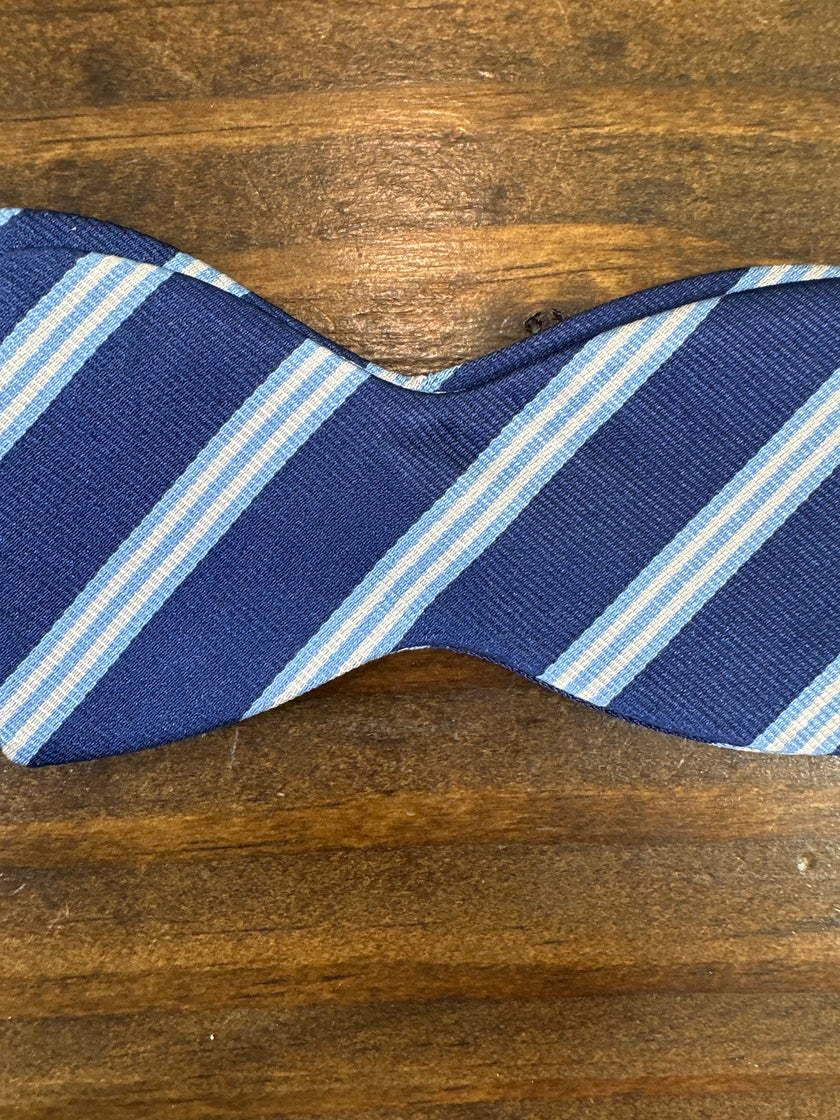 Navy/ Blue Brooks Striped Bow Tie
