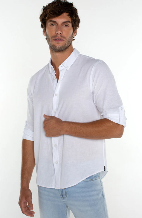 Button down rolled sleeve shirt
