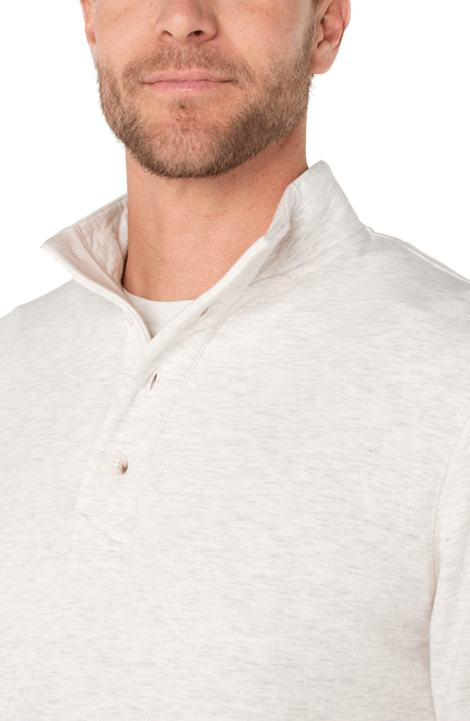 Mock Neck Button Pullover