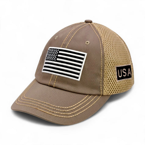 USA Tactical Trucker Cap – Double Mesh Back American Flag Hat (Online Only)