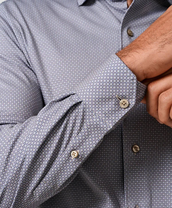 Dune & Navy Neat Knit Sport Shirt