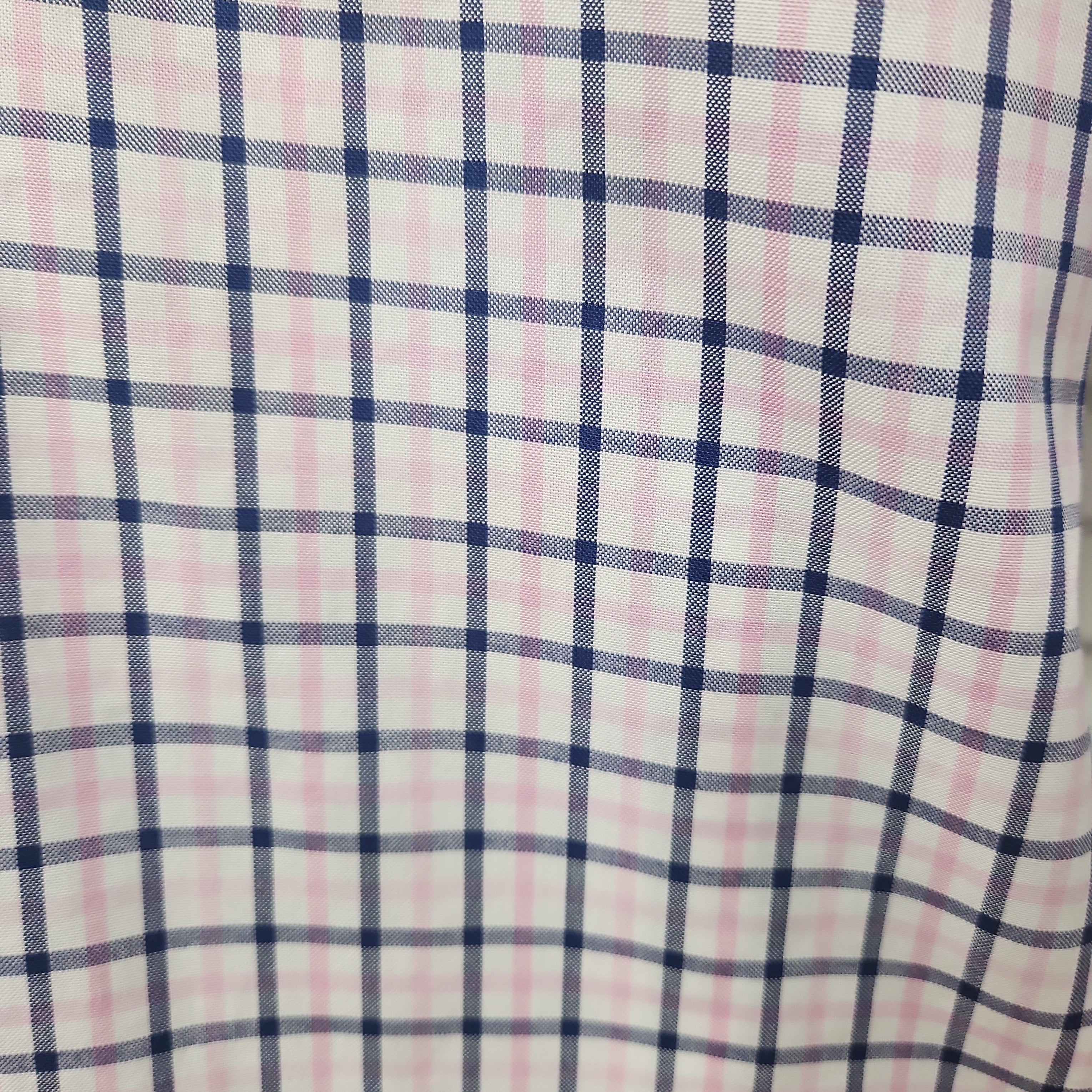 Pink and Navy Plaid Classic Fit Shirt