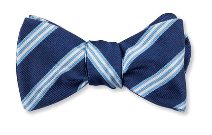 Navy/ Blue Brooks Striped Bow Tie