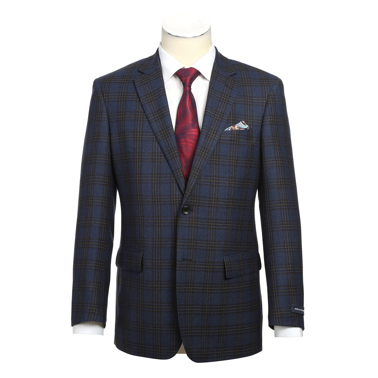 Plaid Classic Fit Wool Blazer
