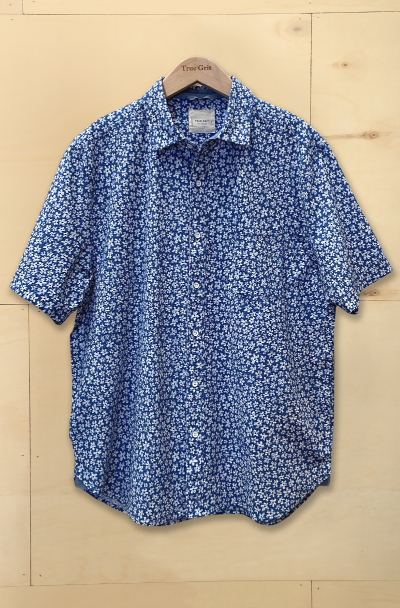 Blue Wild Flower Button Down Shirt