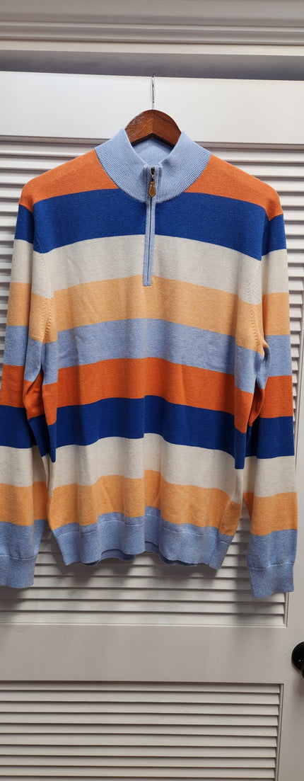 Trowbridge Stripe 1/4 Zip Mock Neck