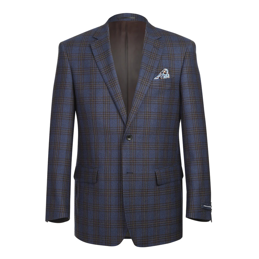 Plaid Classic Fit Wool Blazer