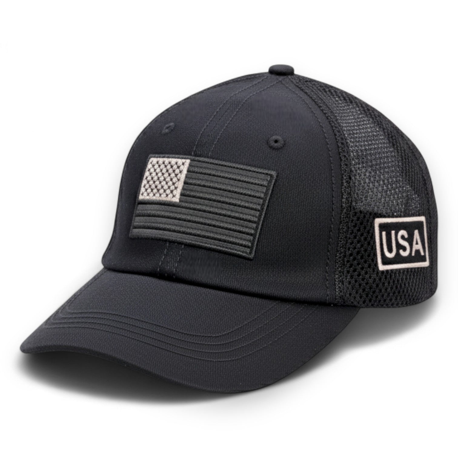 USA Tactical Trucker Cap – Double Mesh Back American Flag Hat (Online Only)