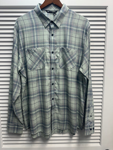 Cloud Plaid Flannel Button Up