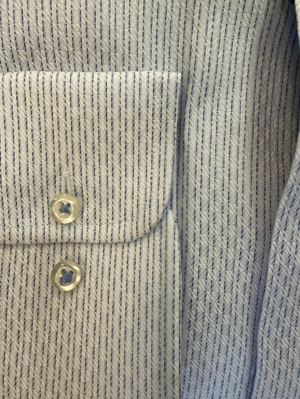 White and Sky Blue Trim Fit Shirt