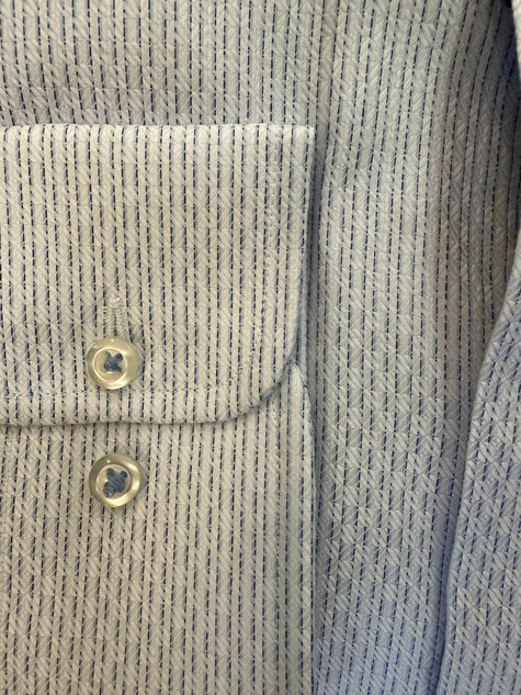 White and Sky Blue Trim Fit Shirt