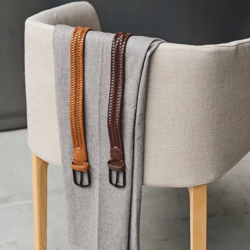 Dallas LEATHER Camel brown Black buckle