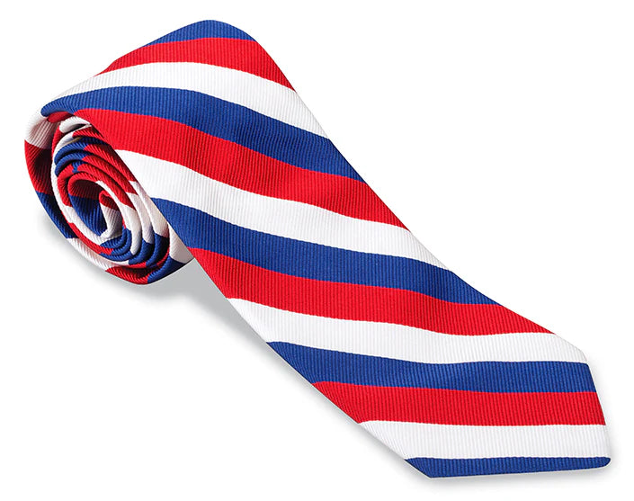 Red/White/Blue Wellford Stripes Necktie