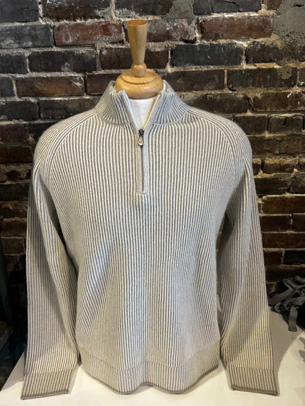 Vanise Rib Zip Mock Sweater