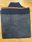 Navy and Gray Jacquard Quarter Zip Sweater