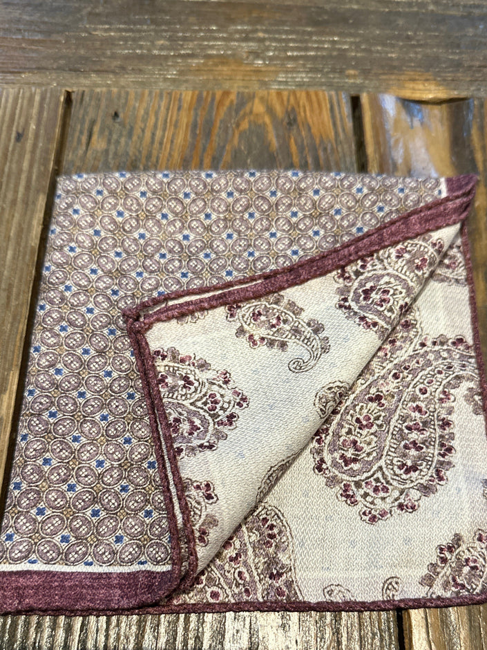 Wine Pine Reversible Pocket Square