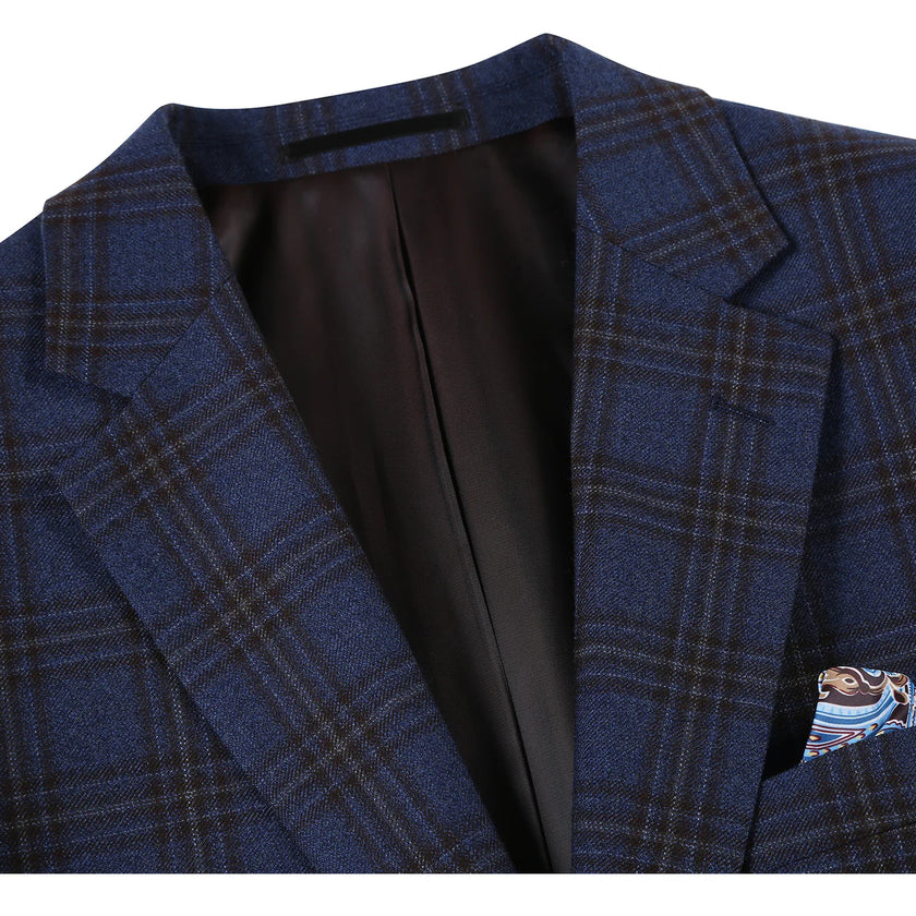 Plaid Classic Fit Wool Blazer