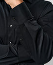 Black Solid Knit Sport Shirt