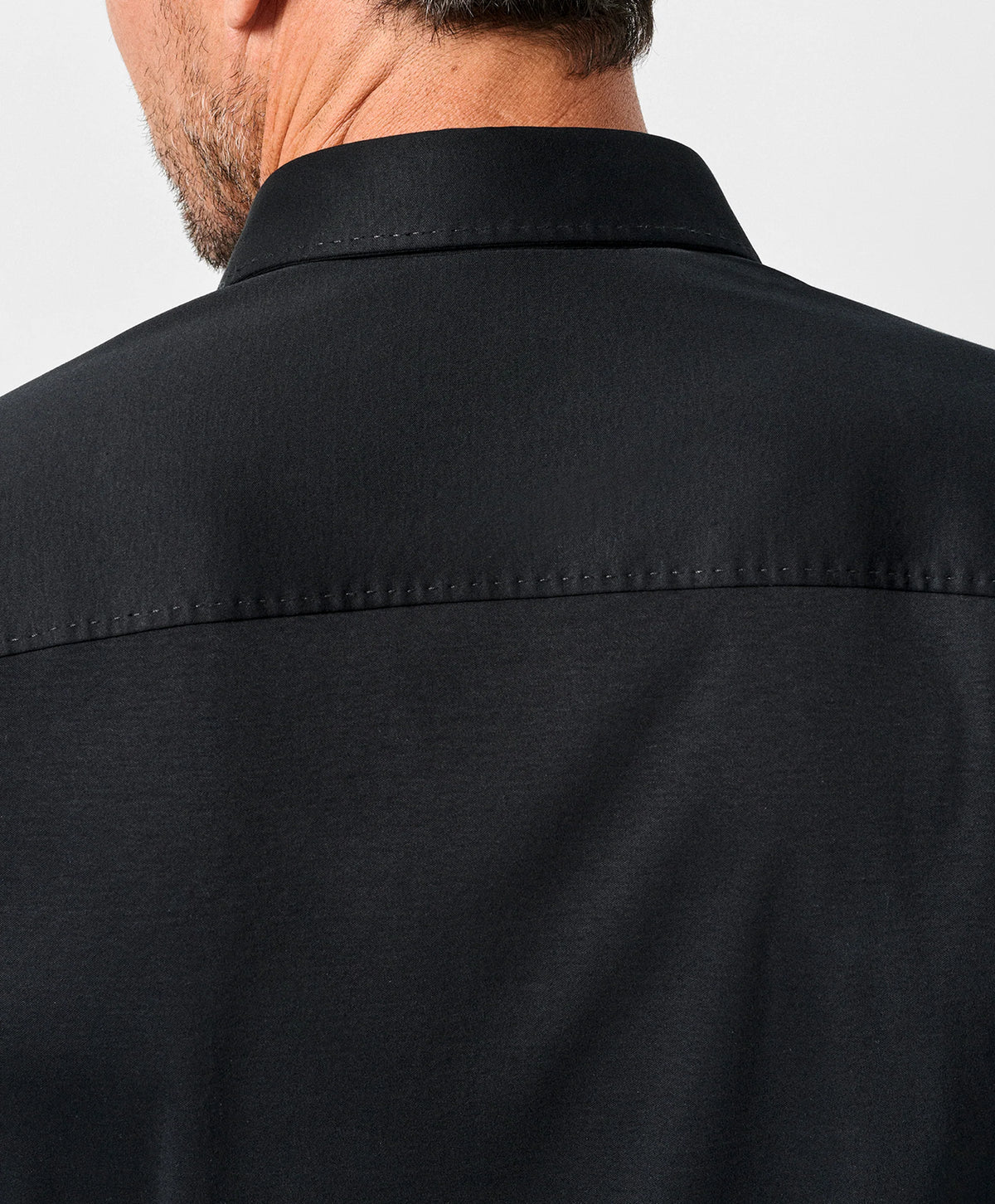 Black Solid Knit Sport Shirt