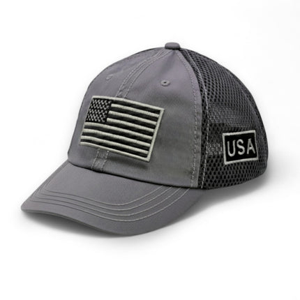 USA Tactical Trucker Cap – Double Mesh Back American Flag Hat (Online Only)