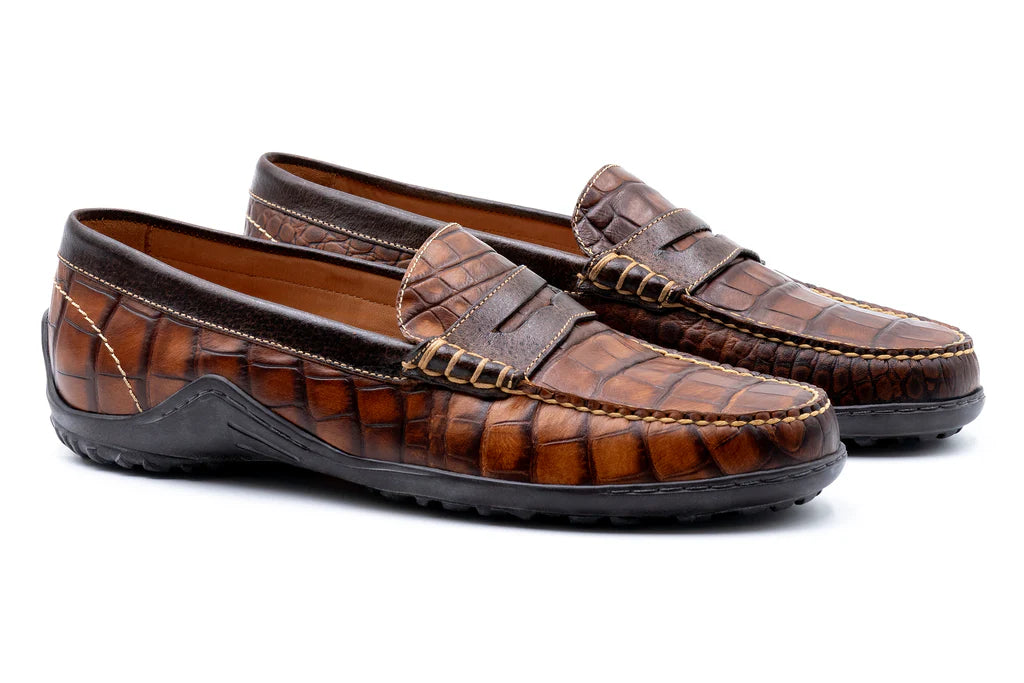 Bill Alligator Grain Penny Loafers