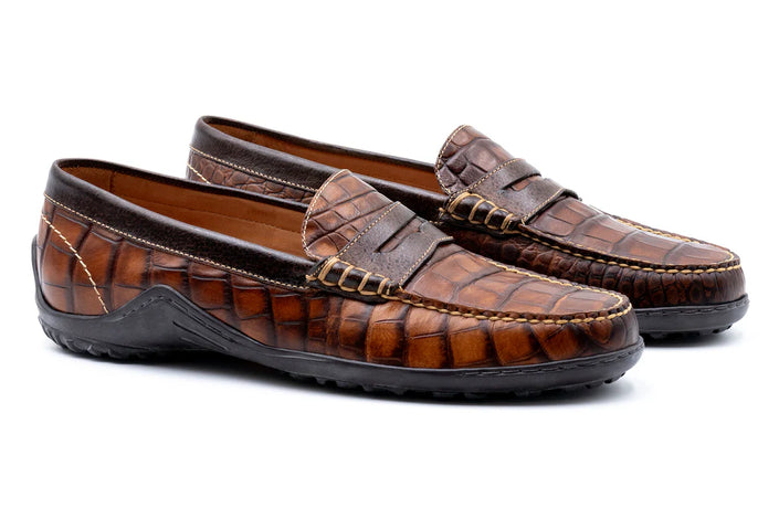 Bill Alligator Grain Penny Loafers