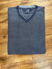 Ocean Herringbone V Neck Sweater