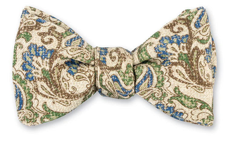Green Chester Paisley Bow Tie -