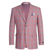 Watermelon Red Windowpane Slim Fit Sport Coat