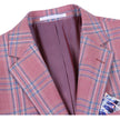 Watermelon Red Windowpane Slim Fit Sport Coat