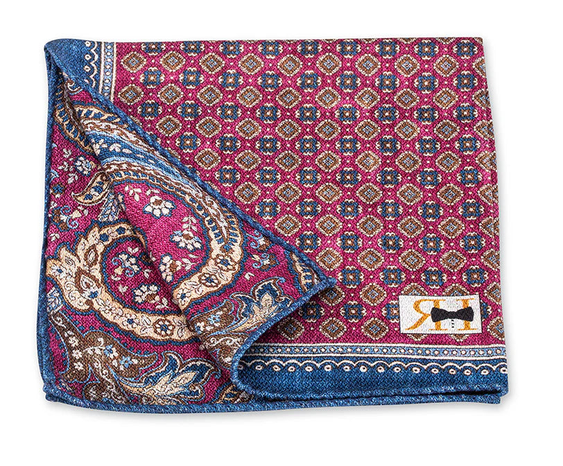 Pink Medallion Paisley Pocket Square