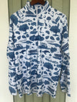 Navy Pawleys Print Quarter Zip