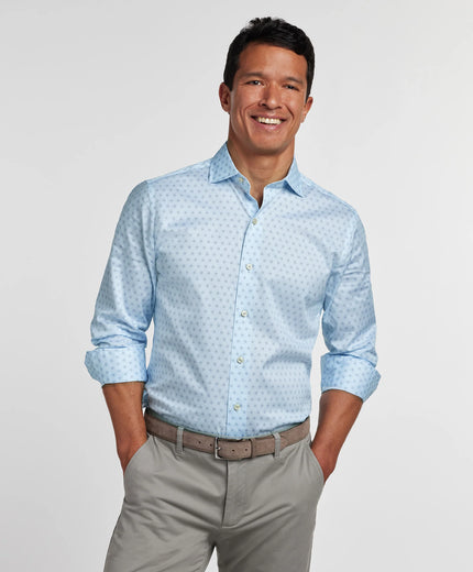 Sky and Navy Geometric Print Shirt