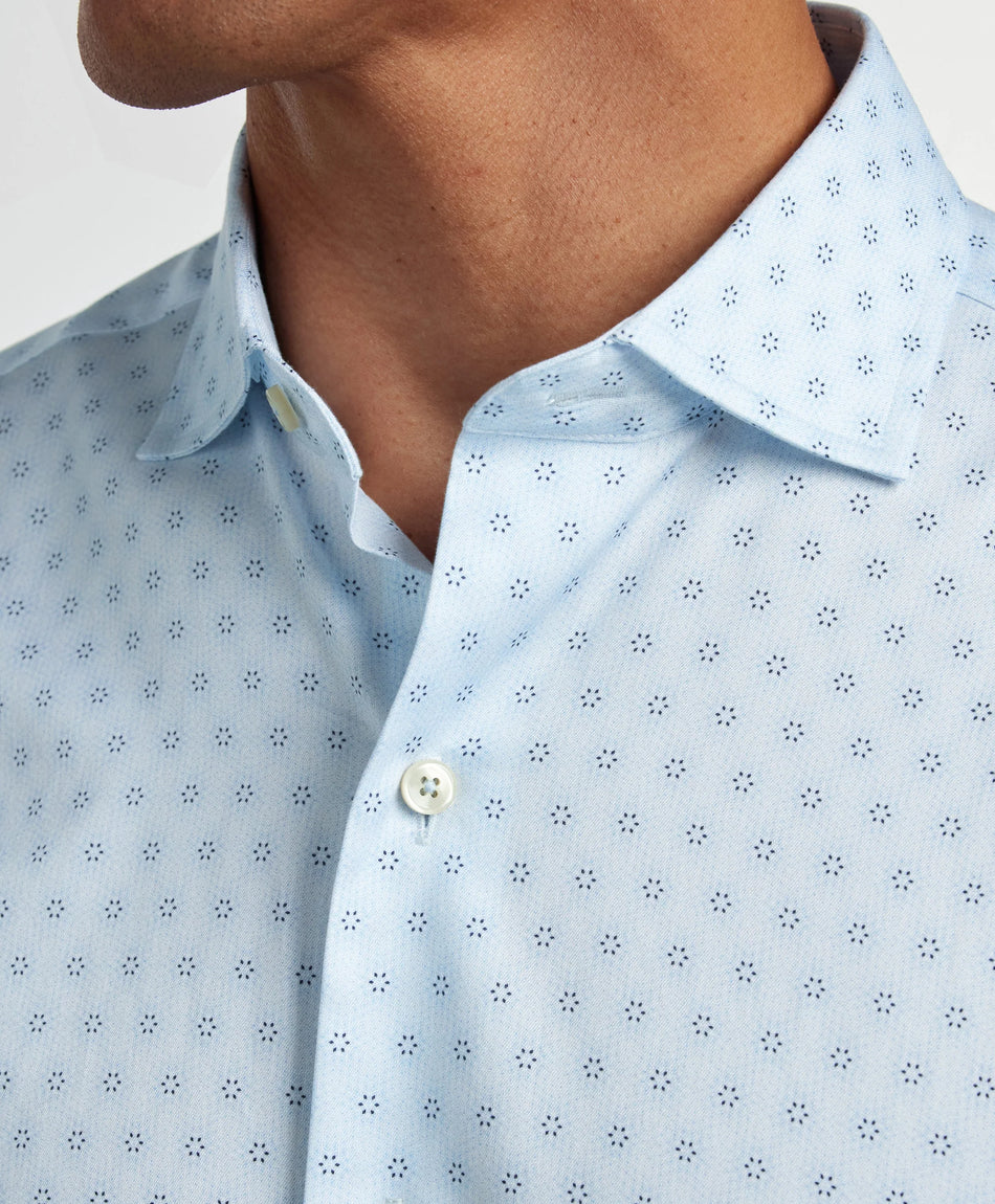 Sky and Navy Geometric Print Shirt