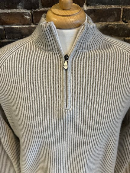Vanise Rib Zip Mock Sweater