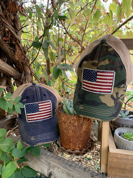 Distressed Flag Camo Hat