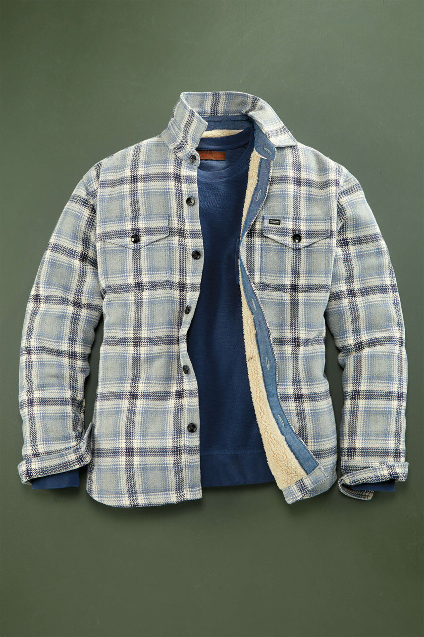 Plaid Shacket with Sherpa Lining