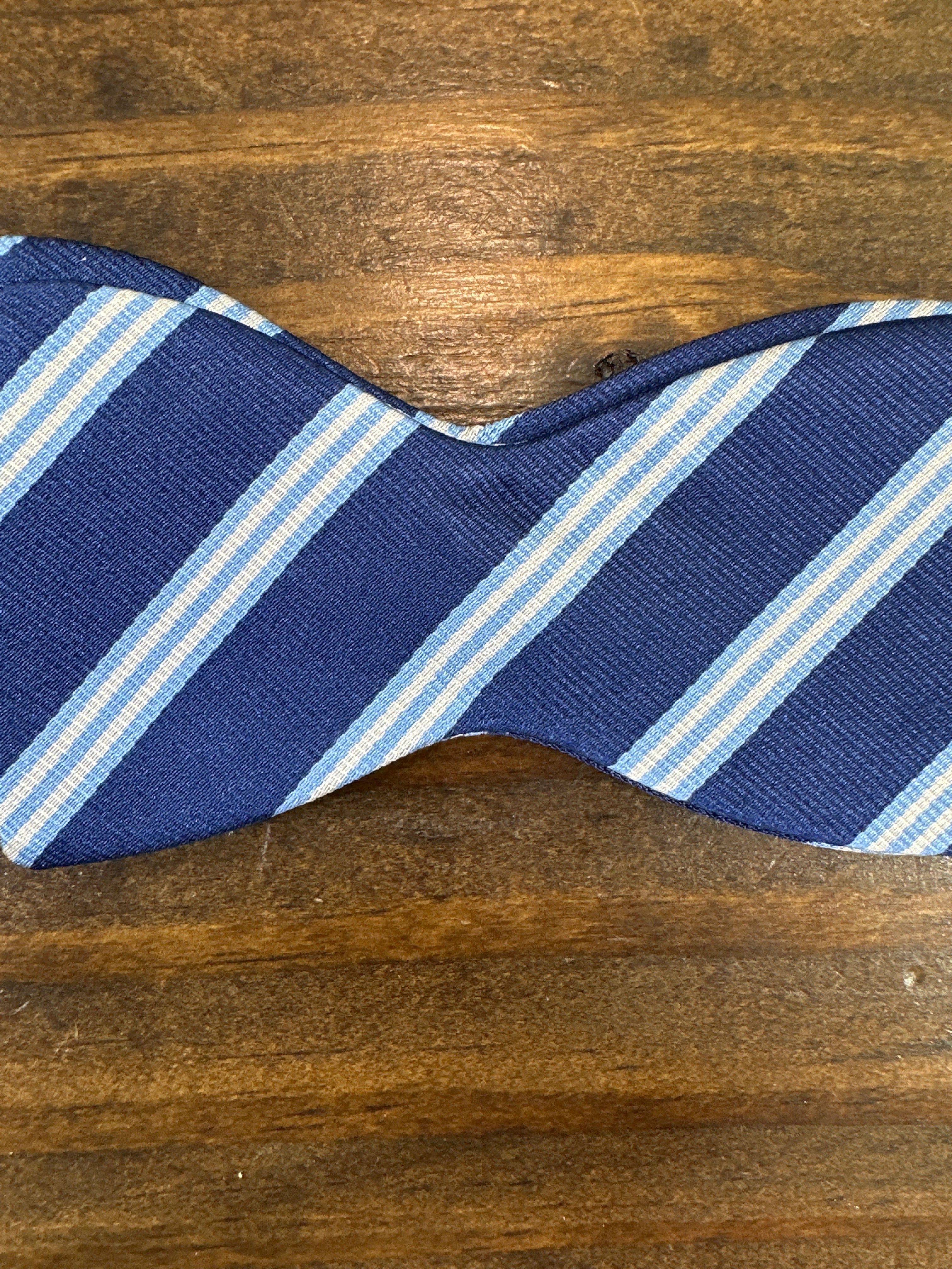 Navy/ Blue Brooks Striped Bow Tie