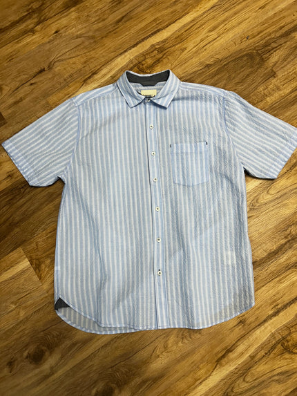 Blue and White Stripe Button Down Shirt