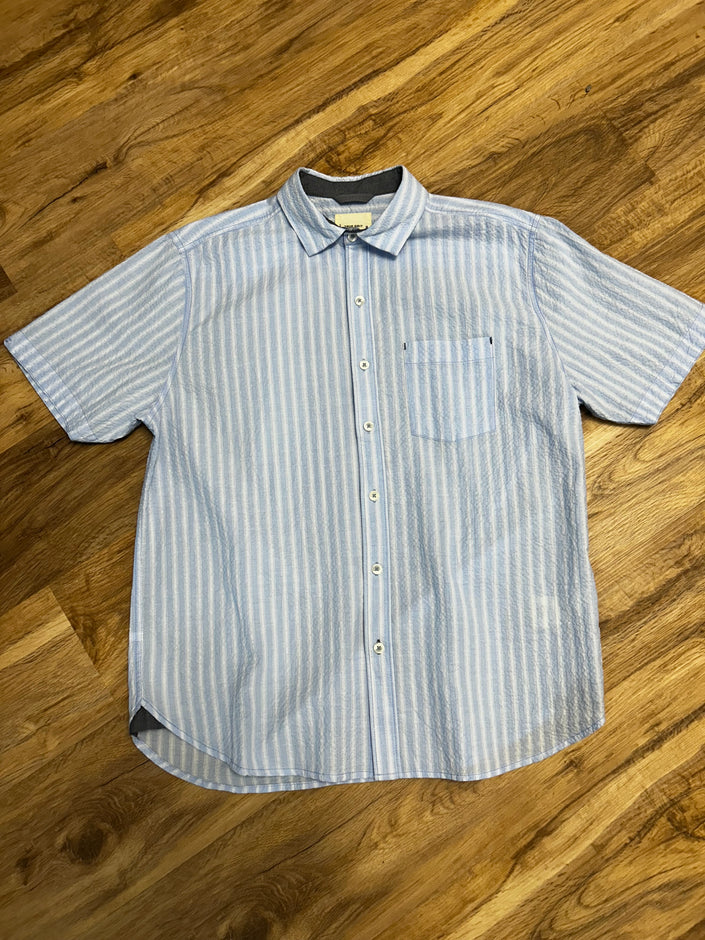 Blue and White Stripe Button Down Shirt