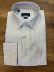 White and Sky Blue Trim Fit Shirt