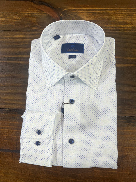 Blue and White Dot Dress Shirt