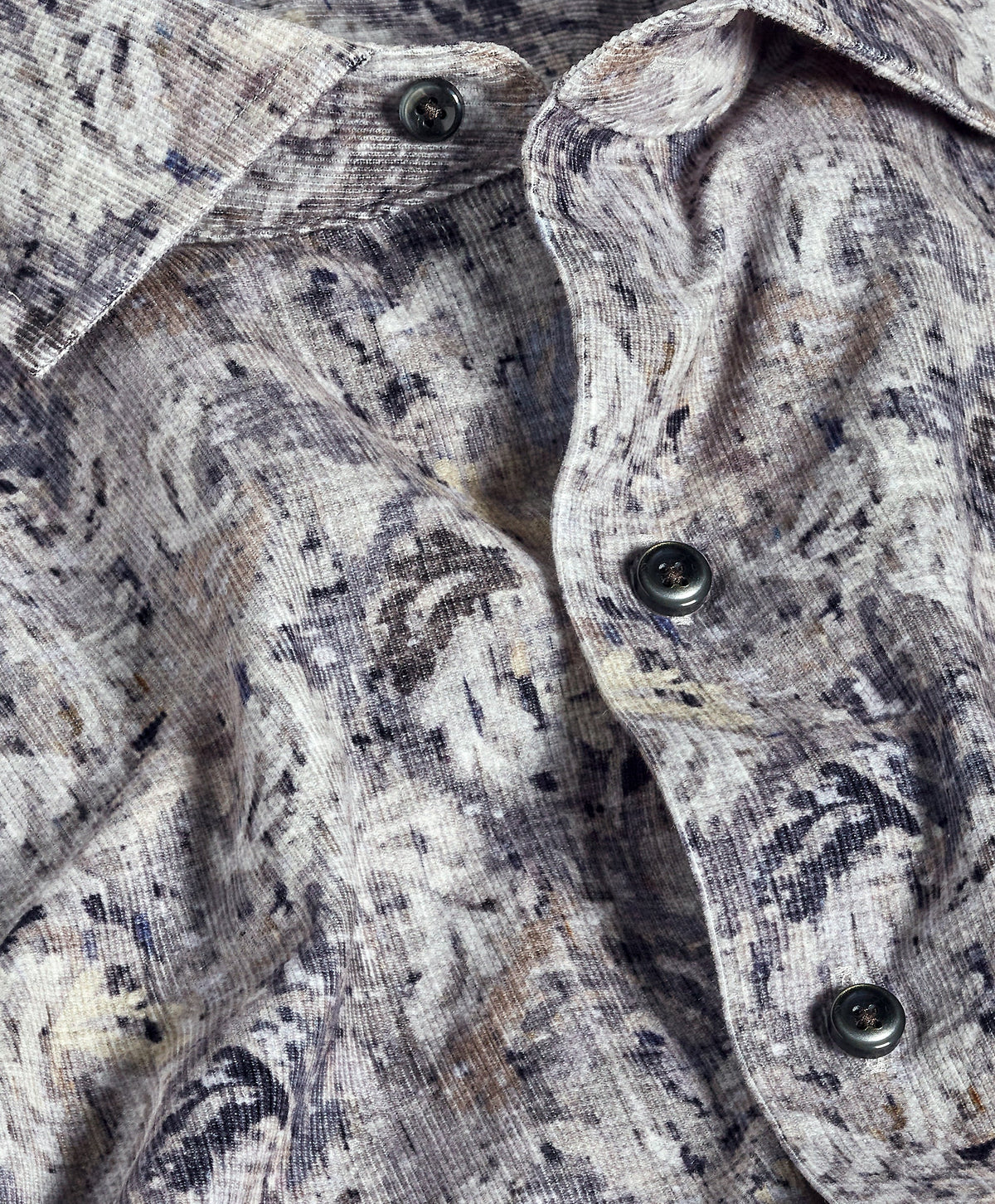 Charcoal & Multi Botanical Corduroy Sport Shirt