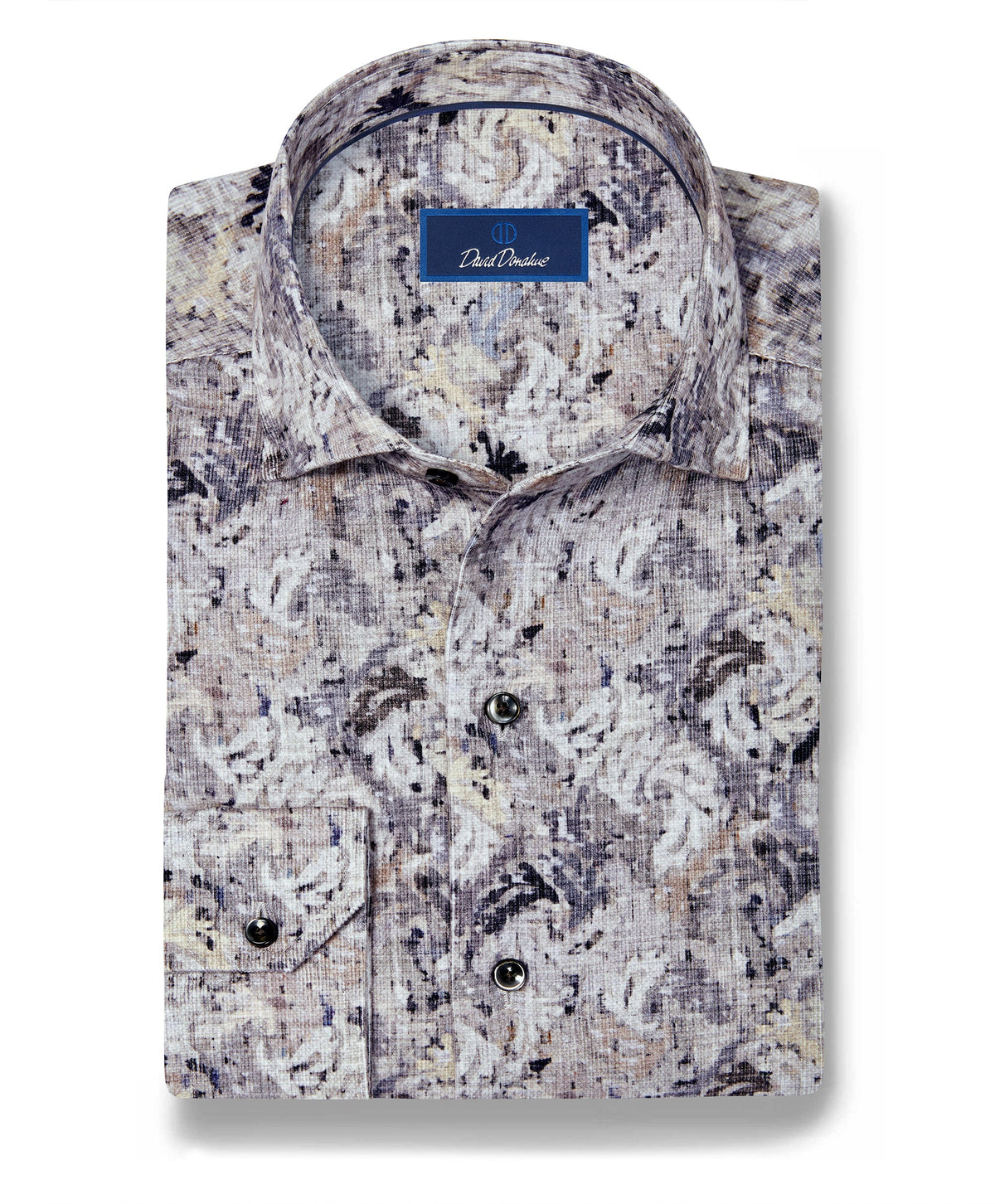 Charcoal & Multi Botanical Corduroy Sport Shirt