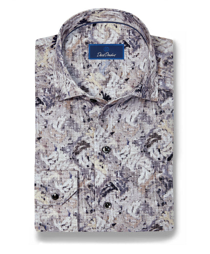 Charcoal & Multi Botanical Corduroy Sport Shirt