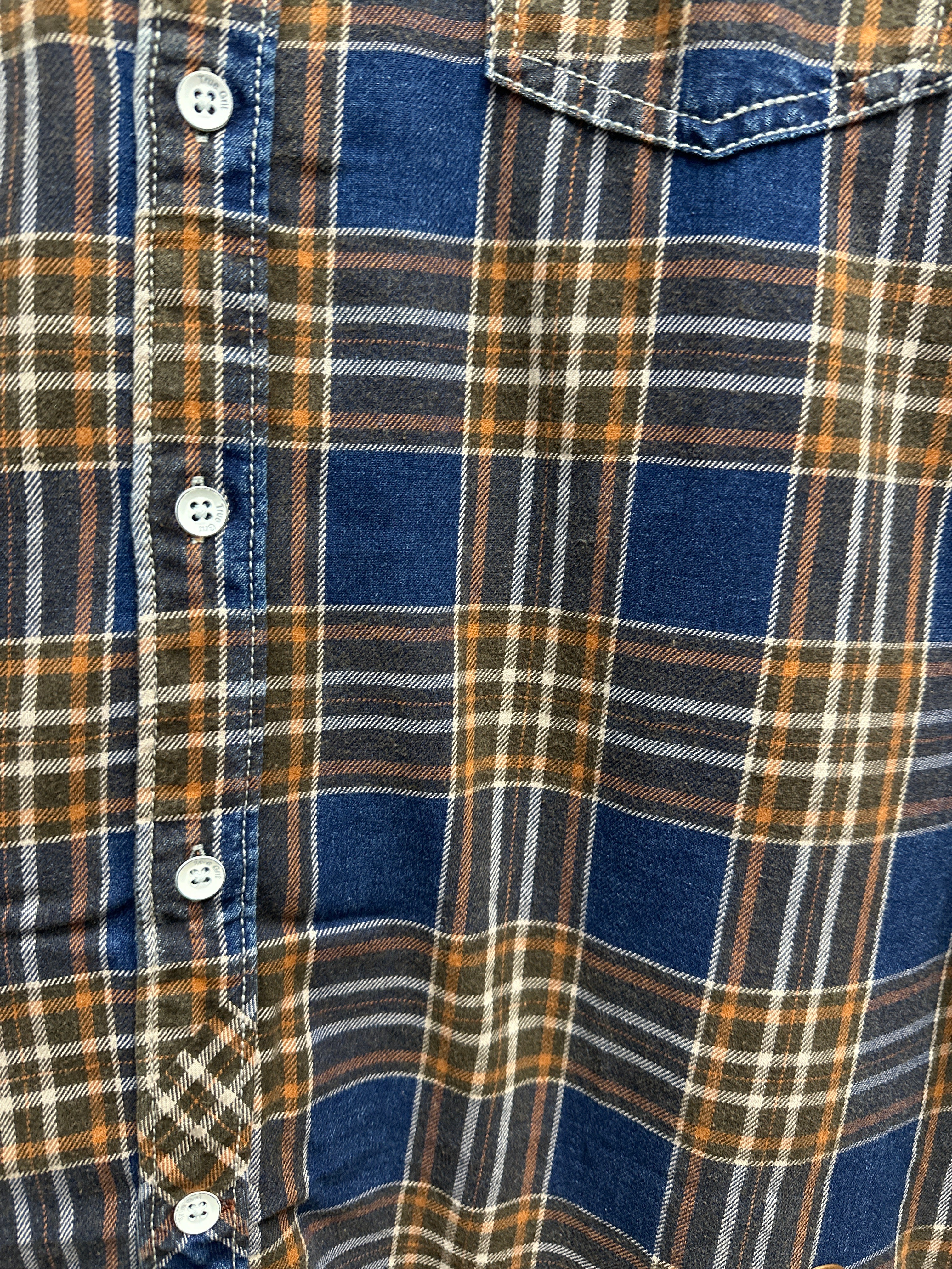 Camel and Navy Plaid Shirt