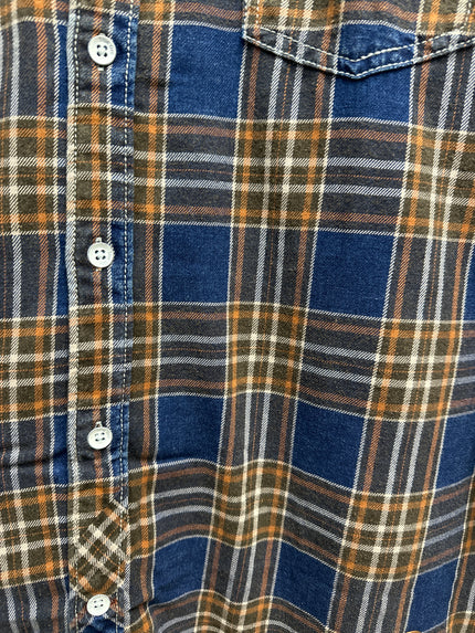 Camel and Navy Plaid Shirt