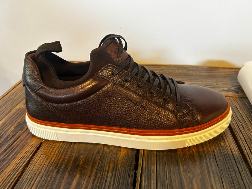 Harrison Tumbled Saddle Leather Sneakers