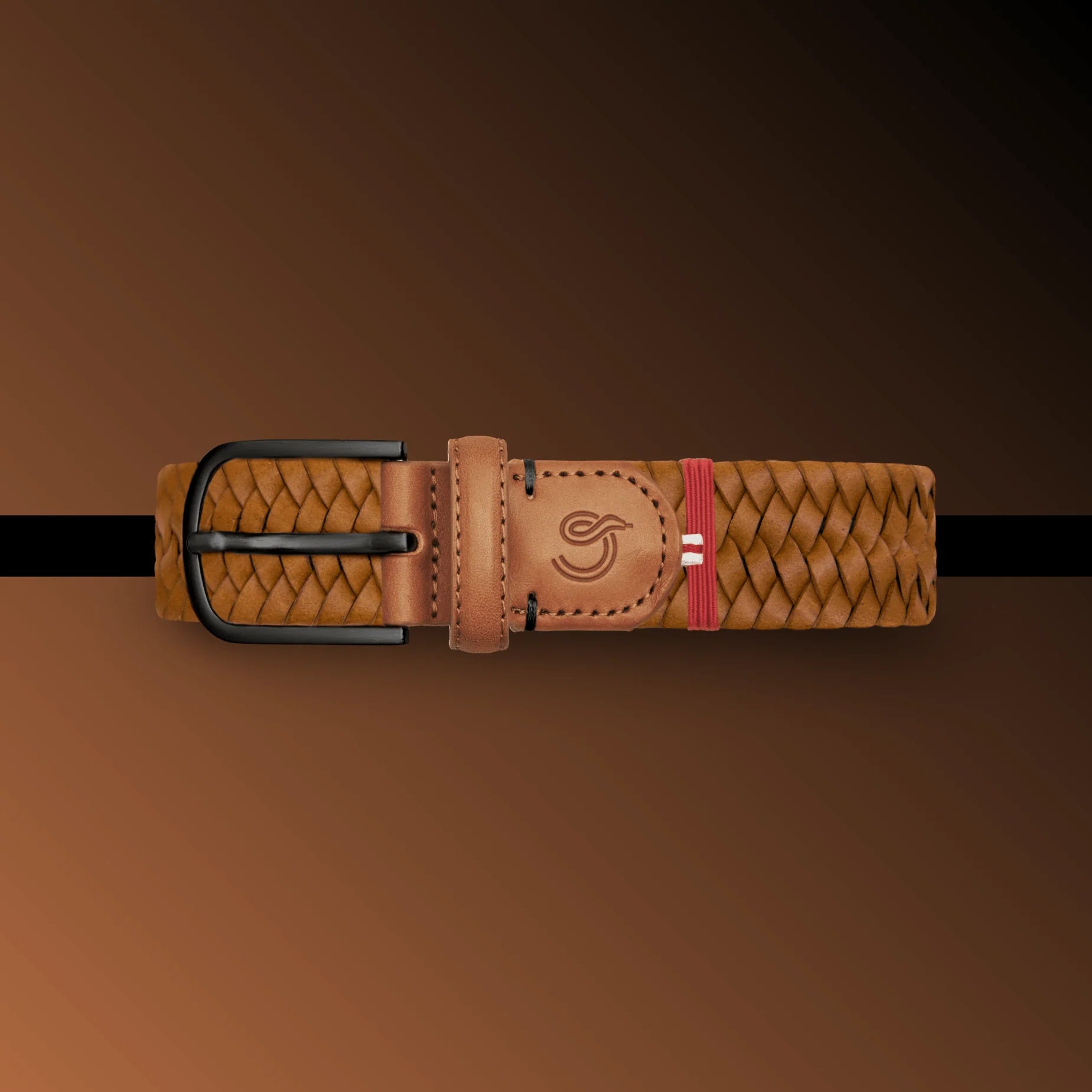 Dallas LEATHER Camel brown Black buckle