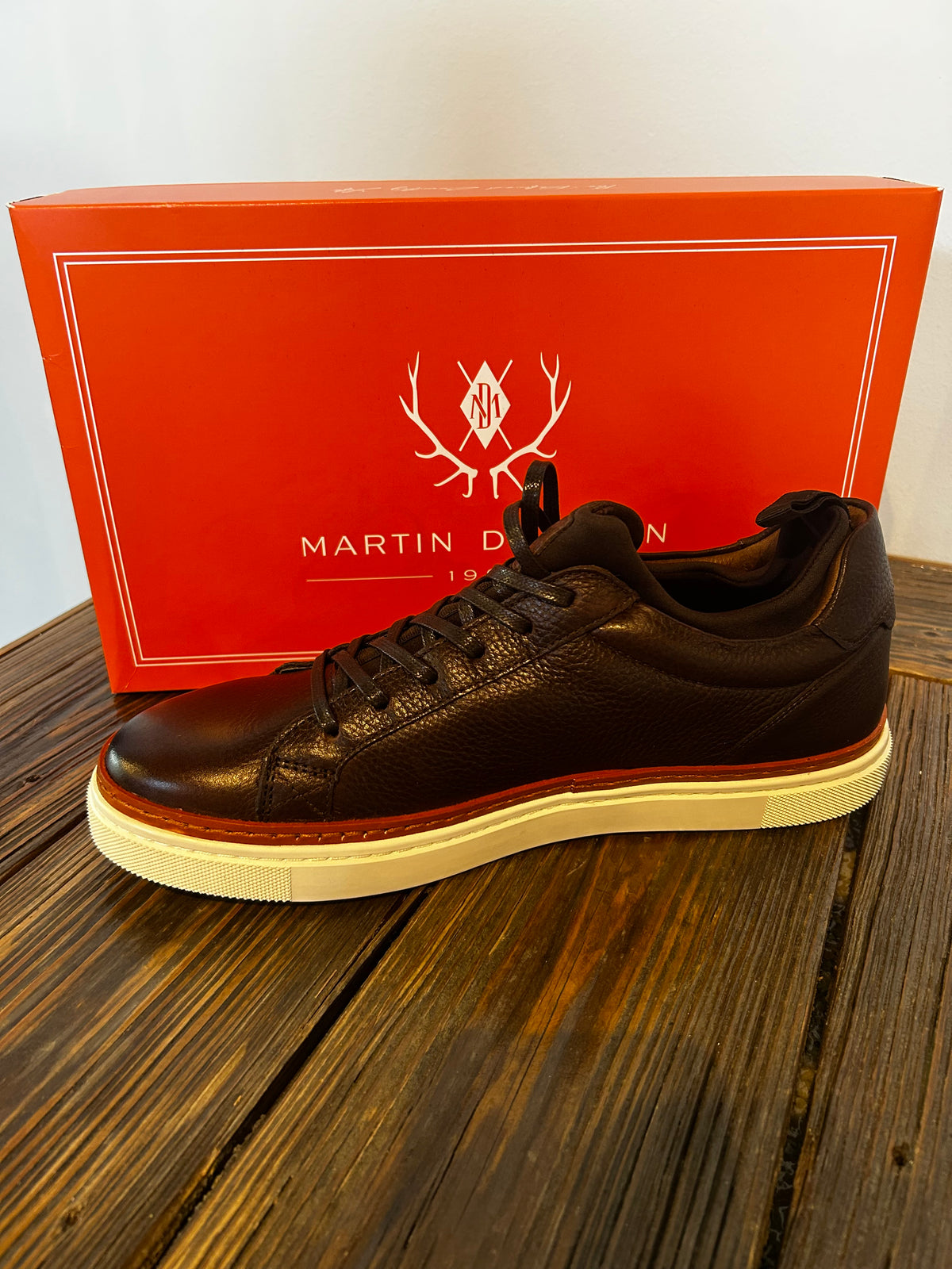 Harrison Tumbled Saddle Leather Sneakers